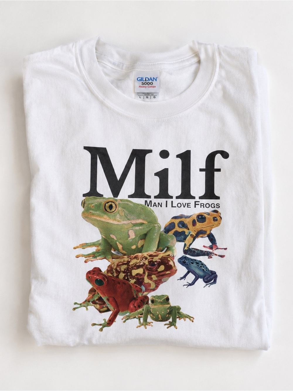 Gildan White T‑Shirt with Black Print - Picture 3 of 4